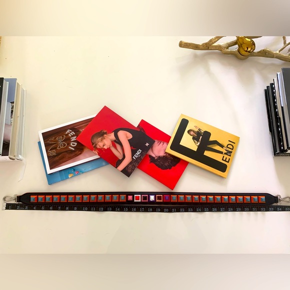 Fendi Blue / Multi Colored studded Bag Strap.Strap You. - Picture 2 of 12